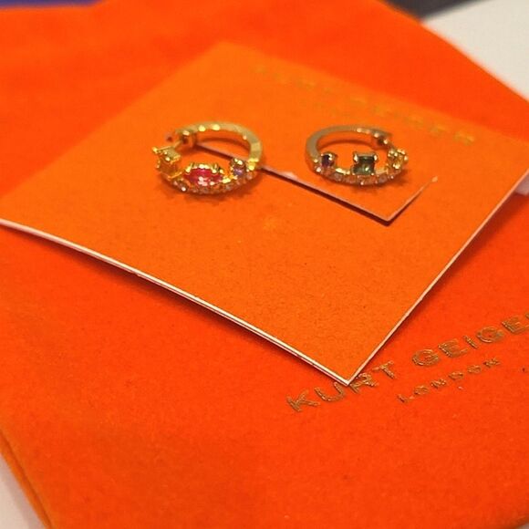 Kurt Geiger London Multi-Color Huggie Earrings - Picture 6 of 9